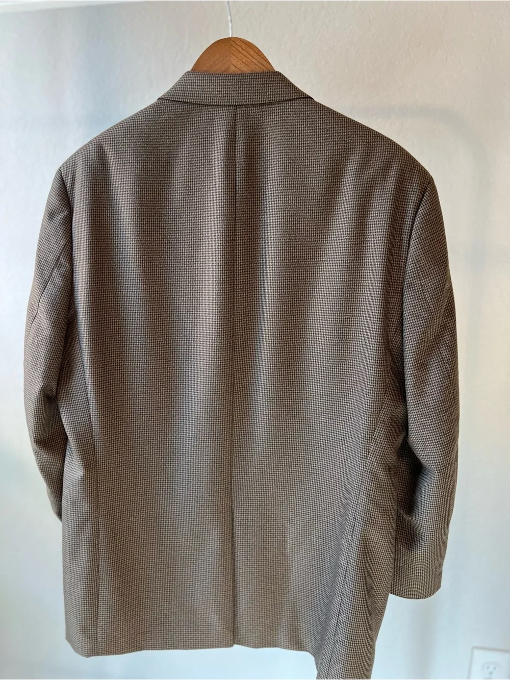 Lauren Ralph Lauren Houndstooth Sport Coat Mens Size 42R Macys Brown Blazer